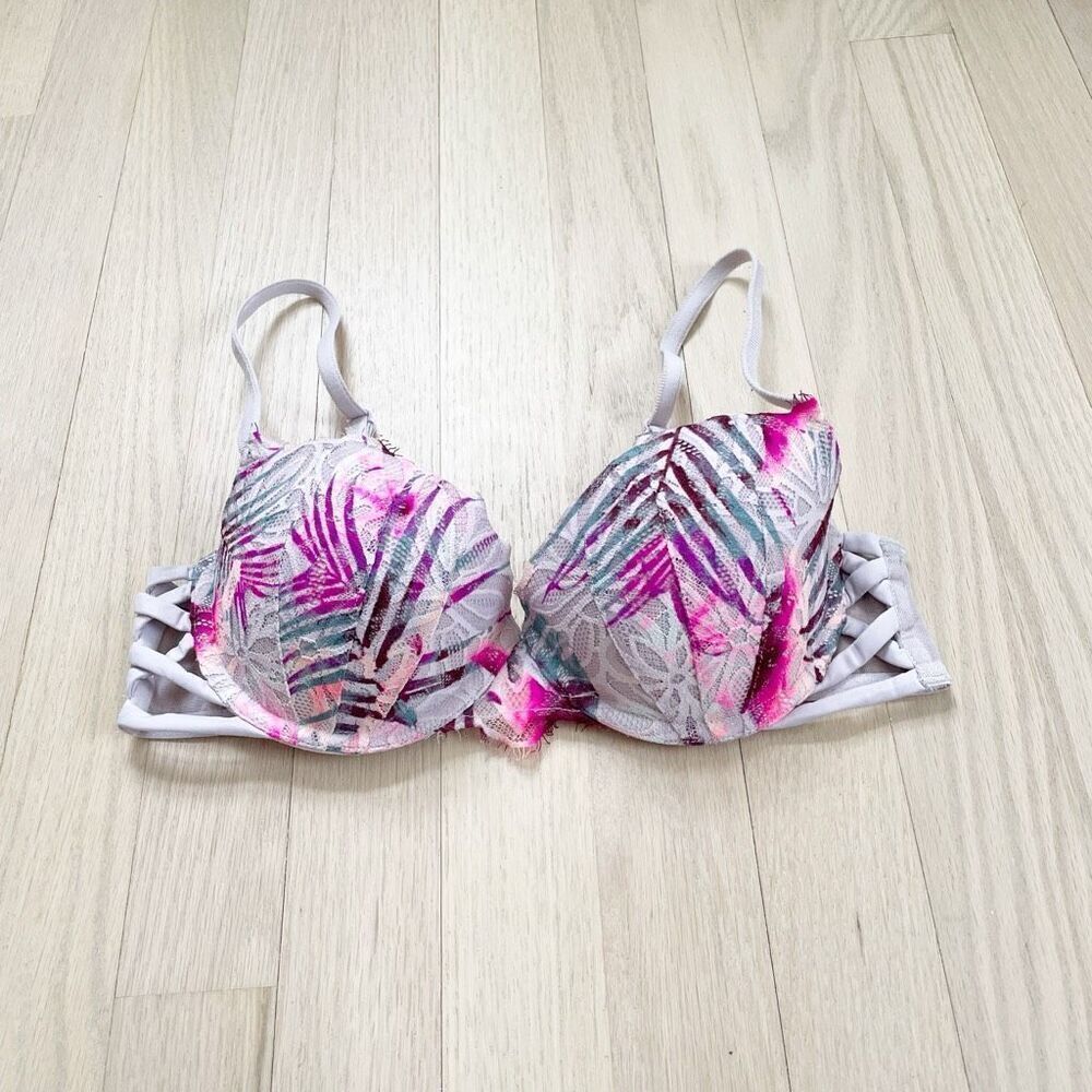 BUY 1 GET 1 FREE Victorias Secret date push up 34b floral pink purple